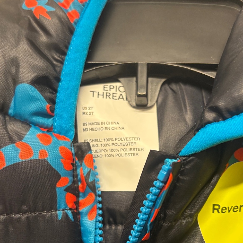 Epic Threads Toddler Boys Gecko Print Reversible Puffer Jacket - Picture 5 of 5